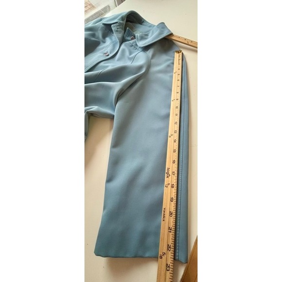 VTG Women's Coat Forecaster of Boston Lined Blue Trench Rain Coat 14 1/2 Classic - Picture 7 of 8